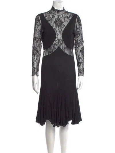 Pre-owned Givenchy Lace Pattern Knee-length Dress In Black