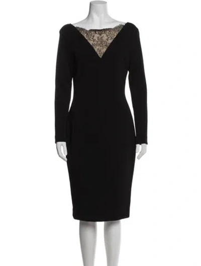 Pre-owned Givenchy Lace Pattern Knee-length Dress In Black