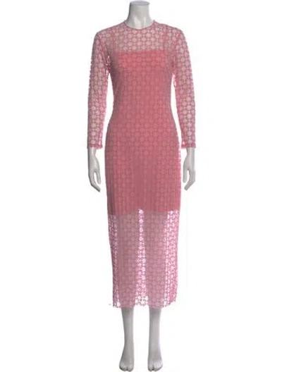 Pre-owned Givenchy Lace Pattern Long Dress In Pink