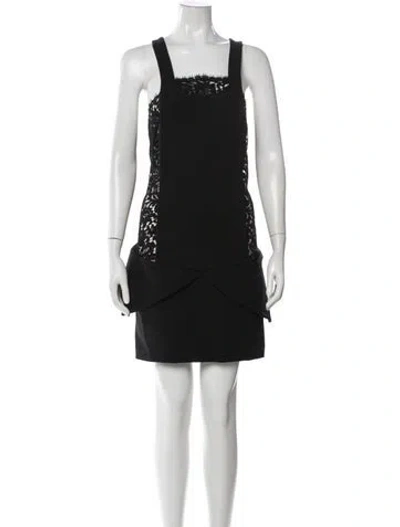 Pre-owned Givenchy Lace Pattern Mini Dress In Black