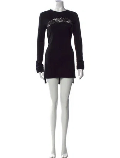 Pre-owned Givenchy Lace Pattern Mini Dress In Black