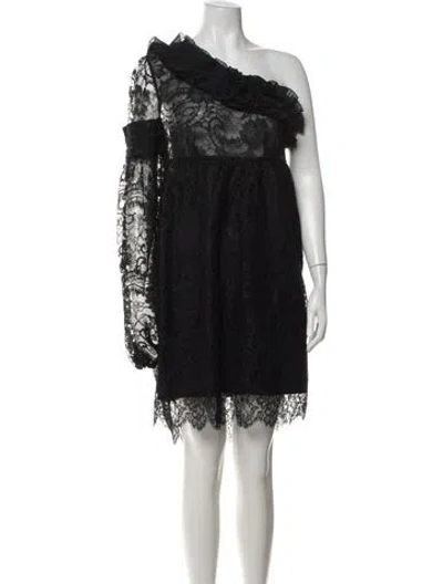 Pre-owned Givenchy Lace Pattern Mini Dress In Black