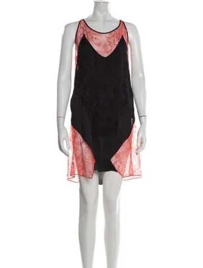 Pre-owned Givenchy Lace Pattern Mini Dress In Black