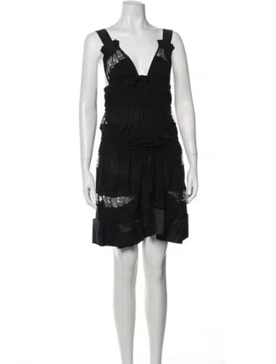 Pre-owned Givenchy Lace Pattern Mini Dress In Black
