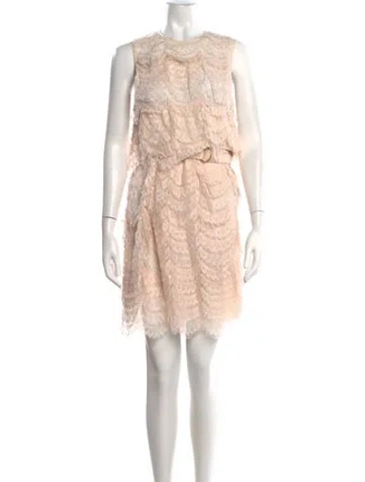 Pre-owned Givenchy Lace Pattern Mini Dress In Pink