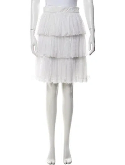 Pre-owned Givenchy Lace Pattern Mini Skirt In White