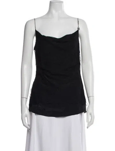 Pre-owned Givenchy Lace Pattern Scoop Neck Top In Black