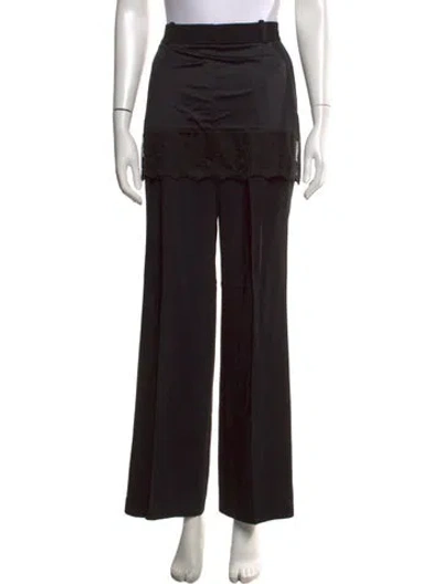 Pre-owned Givenchy Lace Pattern Wide Leg Pants In Black