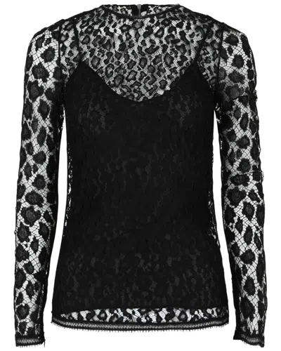 Givenchy Lace Patterned Silk-lined Blouse In Black