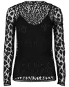 Givenchy Lace Patterned Silk-lined Blouse In Black