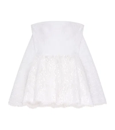 Givenchy Lace Strapless Mini Cape Dress