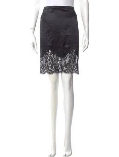 Pre-owned Givenchy Lace Trim Embellishment Knee-length Skirt In Black
