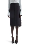 GIVENCHY LACE TRIM WOOL & MOHAIR SKIRT