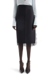 Givenchy Skirt In Wool And Mohair With Lace In Black