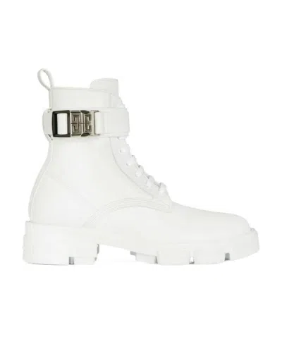 Givenchy Lace-up Ankle Boots In White