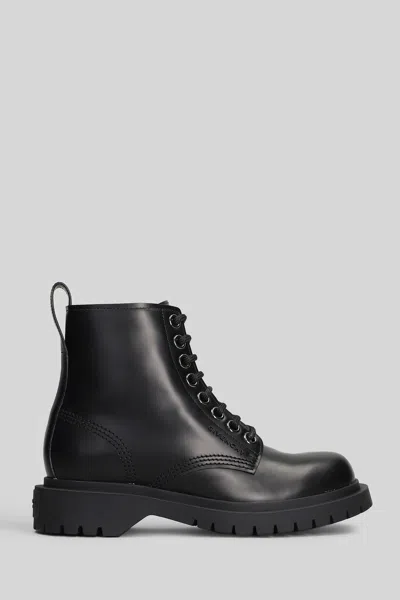 GIVENCHY LACE UP BOOT COMBAT BOOTS IN BLACK LEATHER