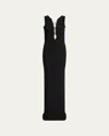 Givenchy Evening Dress In Textured Jersey With Crystal Laces In Black