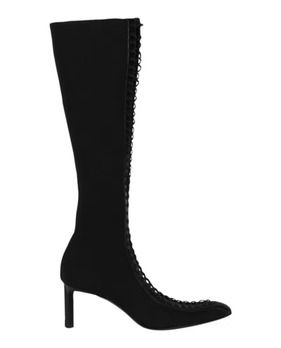 Givenchy Lace-up Knee-high Knit Boots In Black