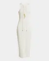 Givenchy Lace-up Rib Midi Tank Dress In Natural