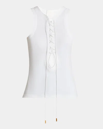 Givenchy Lace-up Tank Top In White