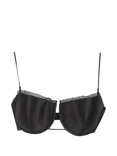 Givenchy Lace-trim Silk Top In Black