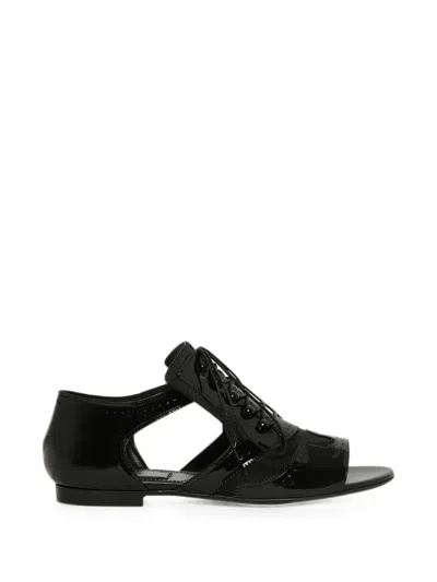 Givenchy Lace-up Cut-out Sandals In Animal Print
