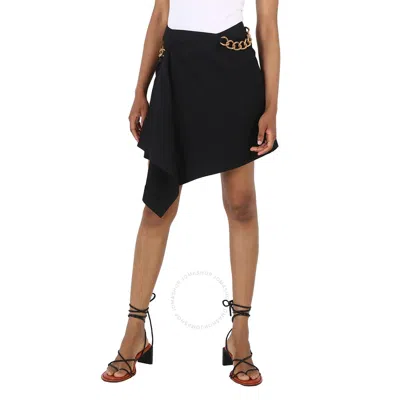 Givenchy Ladies Black Chain-detail Wrap Mini Skirt