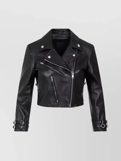 Givenchy Logo Leather Jacket In Black