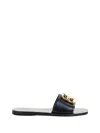 Givenchy Lamb Leather Sandals With Metallic Embellishment In Black