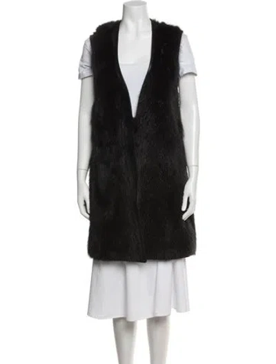 Pre-owned Givenchy Lamb Leather Faux Fur Coat In Black