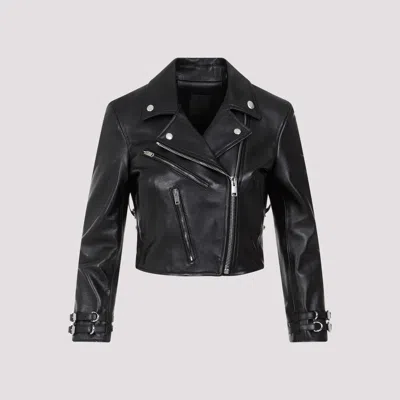 Givenchy Logo Leather Jacket In Black