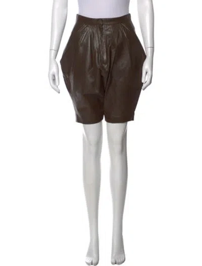 Pre-owned Givenchy Lamb Leather Knee-length Shorts In Brown