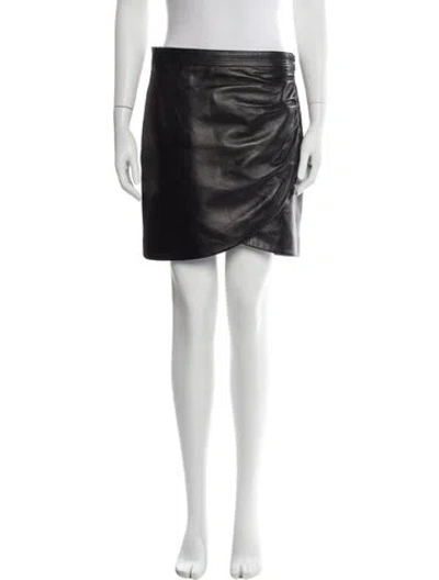 Pre-owned Givenchy Lamb Leather Mini Skirt In Black