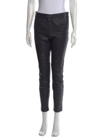 Pre-owned Givenchy Lamb Leather Skinny Leg Pants In Black