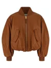 Givenchy Lamb Nappa Leather Bomber Jacket In Brown