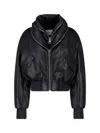 Givenchy Lambskin Leather Shawl Collar Ribbed Bomber Jacket In Schwarz