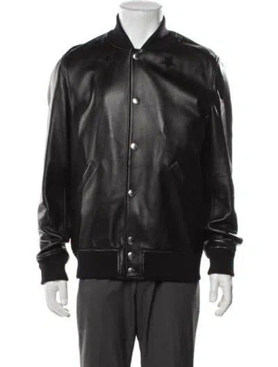 Pre-owned Givenchy Lambskin Bomber Jacket In Black