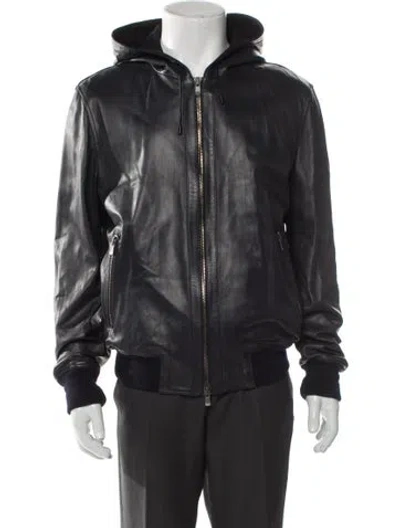 Pre-owned Givenchy Lambskin Bomber Jacket In Gray
