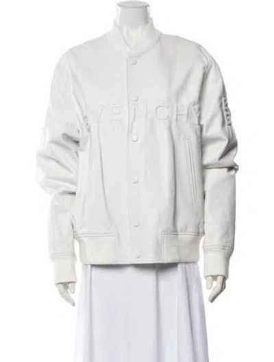 Pre-owned Givenchy Lambskin Bomber Jacket W/ Tags In White