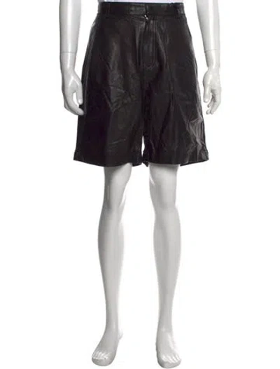 Pre-owned Givenchy Lambskin Cargo Shorts In Black