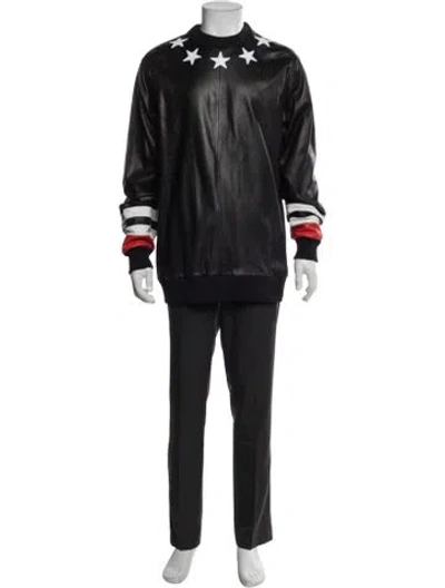 Pre-owned Givenchy Lambskin Graphic Print Jacket In Black