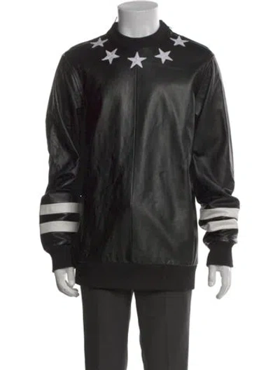 Pre-owned Givenchy Lambskin Graphic Print Sweatshirt In Black