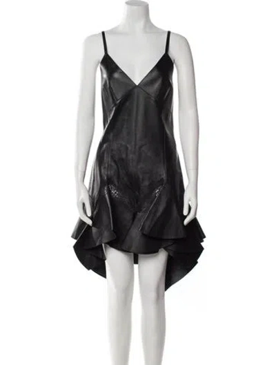 Pre-owned Givenchy Lambskin Knee-length Dress W/ Tags In Black