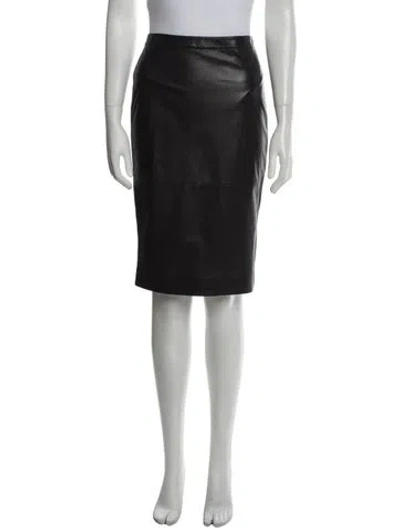 Pre-owned Givenchy Lambskin Knee-length Skirt In Black