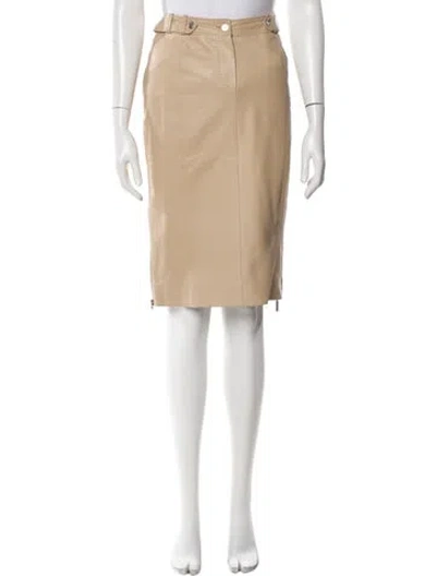 Pre-owned Givenchy Lambskin Knee-length Skirt In Neutral