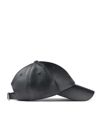 Givenchy Lambskin Logo Baseball Cap In Black