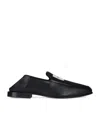 Givenchy Label Loafers In Leather In Black
