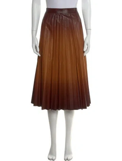 Pre-owned Givenchy Lambskin Midi Length Skirt In Brown