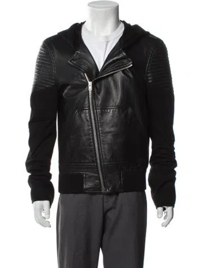 Pre-owned Givenchy Lambskin Moto Jacket In Black