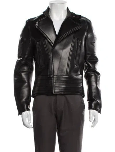 Pre-owned Givenchy Lambskin Moto Jacket In Black